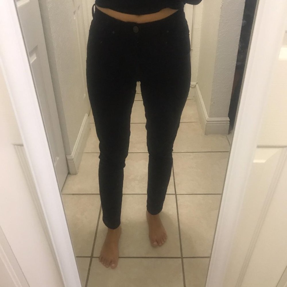 Black Corduroy Straight Leg Pants Size 27 - Picture 4 of 5